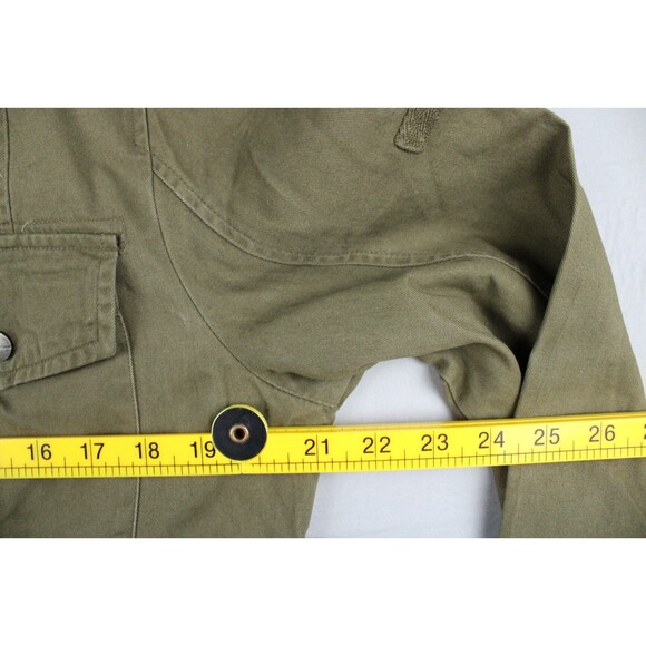 Ashley by 26 International Utility Jacket Drawstring Zipper Snap Green Large - Picture 4 of 16
